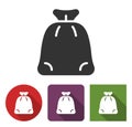 Santa Claus gifts bag icon in different variants