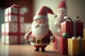 Santa Claus with gifts. 3d illustration. Toned image. Royalty Free Stock Photo