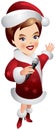 Santa Claus girl holding microphone