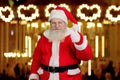 Santa Claus giving thumb up. Royalty Free Stock Photo