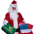 Santa claus is giving you presents from bag Royalty Free Stock Photo