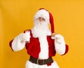 Santa Claus with glass of milk and ginger biscuit Royalty Free Stock Photo
