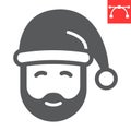 Santa Claus glyph icon, merry christmas and xmas, new year sign vector graphics, editable stroke solid icon, eps 10. Royalty Free Stock Photo