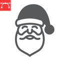 Santa Claus glyph icon, merry christmas and xmas, new year sign vector graphics, editable stroke solid icon, eps 10. Royalty Free Stock Photo