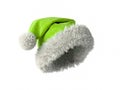 Santa Claus green hat isolated on white background 3D rendering Royalty Free Stock Photo