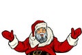 Santa Claus greeting gesture on white background Royalty Free Stock Photo