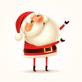 Santa Claus greets and welcome gesture. Isolated