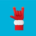 Santa Claus hand rock n roll icon vector Royalty Free Stock Photo