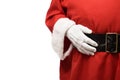 Santa Claus with hands on black belt