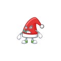 Santa claus hat cartoon character style with angry face