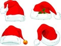Santa Claus hat collection Royalty Free Stock Photo