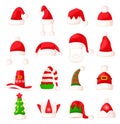 Santa Claus Hat Set . Big Vector Collection Royalty Free Stock Photo