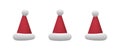 Santa Claus hat. Set of Christmas gnome hats. Cartoon style. Isolation on white Royalty Free Stock Photo