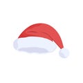 Santa claus hat. Traditional Xmas headdress, festive new year headwear isolated on white background.Funny cap, warm winter season