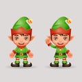 Santa claus helper christmas elf boy new year 3d cartoon character design vector illustration Royalty Free Stock Photo