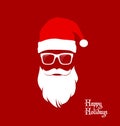 Santa Claus Hipster , Party, Greeting Card, Banner, Sticker, Hipster Style. Geek. Royalty Free Stock Photo