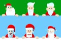 Santa Claus holding blank empty sign. Royalty Free Stock Photo