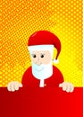 Santa Claus holding blank empty sign. Royalty Free Stock Photo