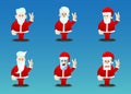 Santa Claus showing the V sign, peace hand gesture. Royalty Free Stock Photo