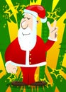 Santa Claus showing the V sign, peace hand gesture. Royalty Free Stock Photo