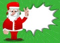 Santa Claus showing the V sign, peace hand gesture. Royalty Free Stock Photo