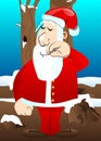 Santa Claus in his red clothes with white beard with sympathy.