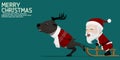 Santa Claus and his reindeer are playing sled together