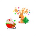 Vector of Santa Claus and Reindeer