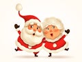 Santa Claus and his wife Mrs Claus arm over shoulder Royalty Free Stock Photo