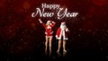 Santa Claus and his wife in undress, wish you a happy new year