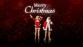 Santa Claus and his wife in undress, wish you a merry christmas