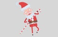 Santa Claus holding a big Candy. Isolated.3d illustration Royalty Free Stock Photo