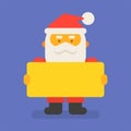 Santa Claus holding blank sign. Vector character Royalty Free Stock Photo