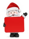 Santa Claus holding a board