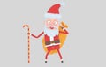 Santa Claus holding a christmas sack. Isolated.3d illustration Royalty Free Stock Photo