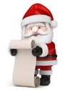 Santa Claus holding a list