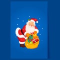 Santa Claus holding a Sack with Toys. Christmas Royalty Free Stock Photo