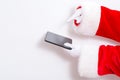 Santa claus holding a tablet computer Royalty Free Stock Photo