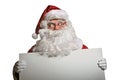 Santa Claus holding the white panel