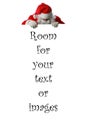 Santa Claus holds a what sign with room for your message or images