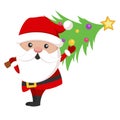 Santa Claus icon, christmas holiday celebration symbol