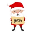 Santa Claus icon, christmas holiday cute symbol