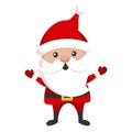 Santa Claus icon, cute christmas holiday symbol