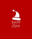 Santa claus icon over red background. Flat icon. Clean design. Vector icon.