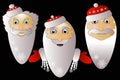 Santa Claus icon simple easy on a white background together in Troy black