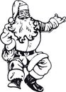 Beautiful sketch for christmas card of santa claus in black and white handrawn style in clear and white background.cdr