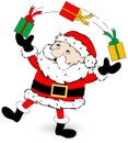 Santa Claus Juggling gifts. Royalty Free Stock Photo