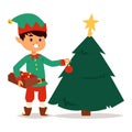 Santa Claus kids cartoon elf helpers Royalty Free Stock Photo