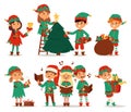 Santa Claus kids cartoon elf helpers Royalty Free Stock Photo