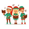 Santa Claus kids cartoon elf helpers Royalty Free Stock Photo